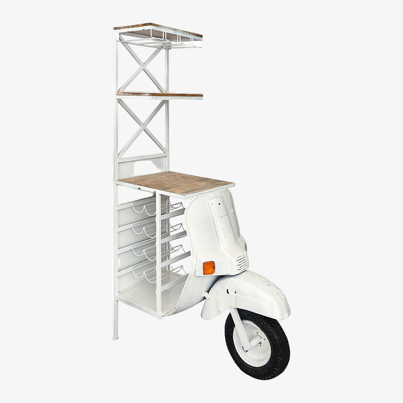 Weißer Rollerflaschenregal