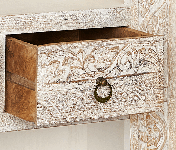 Prateleira em madeira de mangueira esculpida Ulisses