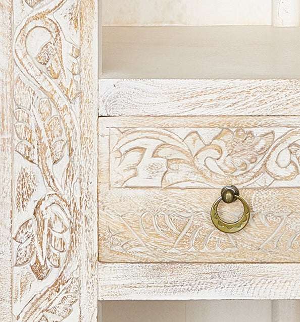 Prateleira em madeira de mangueira esculpida Ulisses