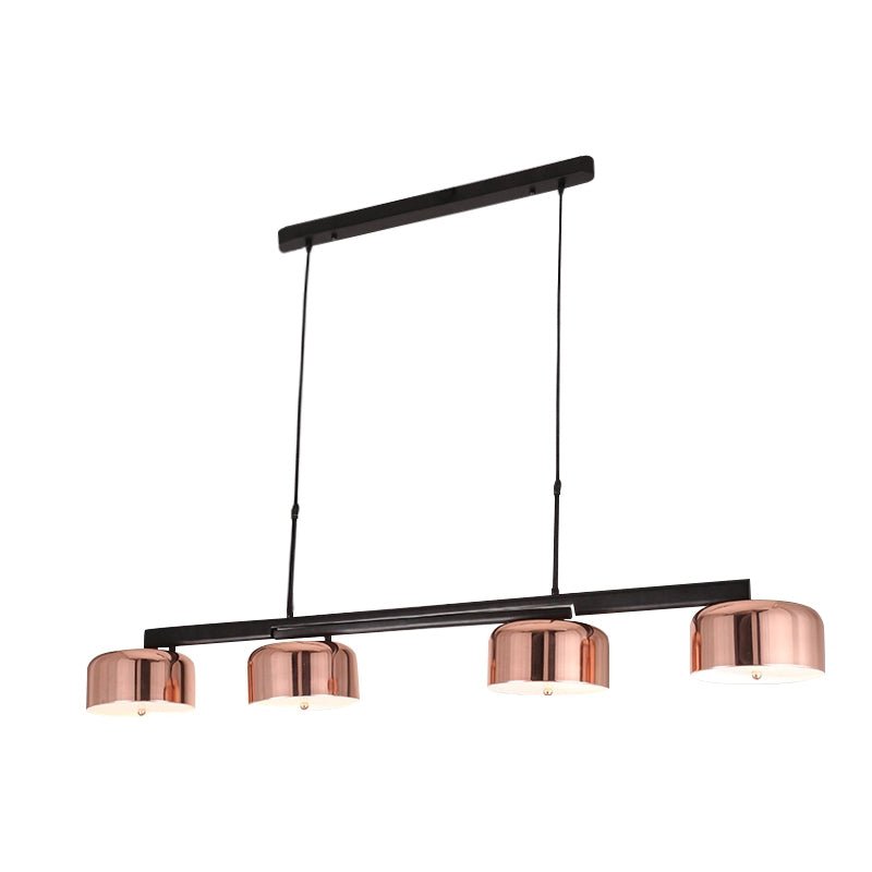 Plafondlamp 4 zwarte stalen armen met alcudia metalen diffusers