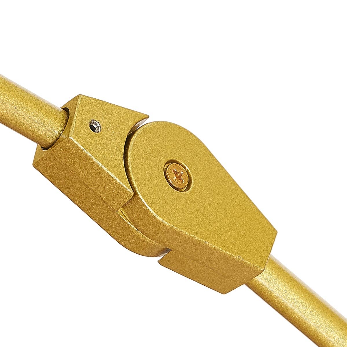Candeeiro de teto 6 braços em aço dourado e lustre de cristal dourado