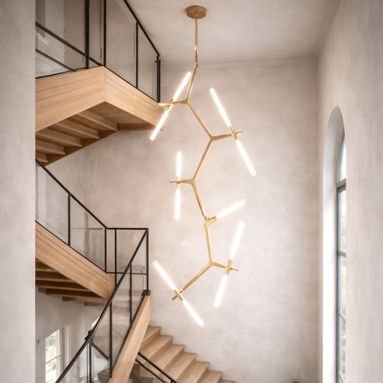 Lámpara de techo Odín 12 dorada vertical - Vintahome