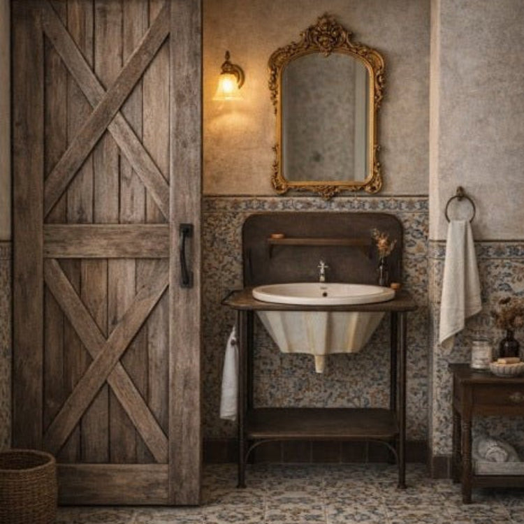 Lavabo Viana Vintage con Toallero y Balda - Vintahome