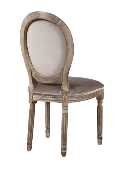 Lote 2 sillas de comedor medallón terciopelo taupe