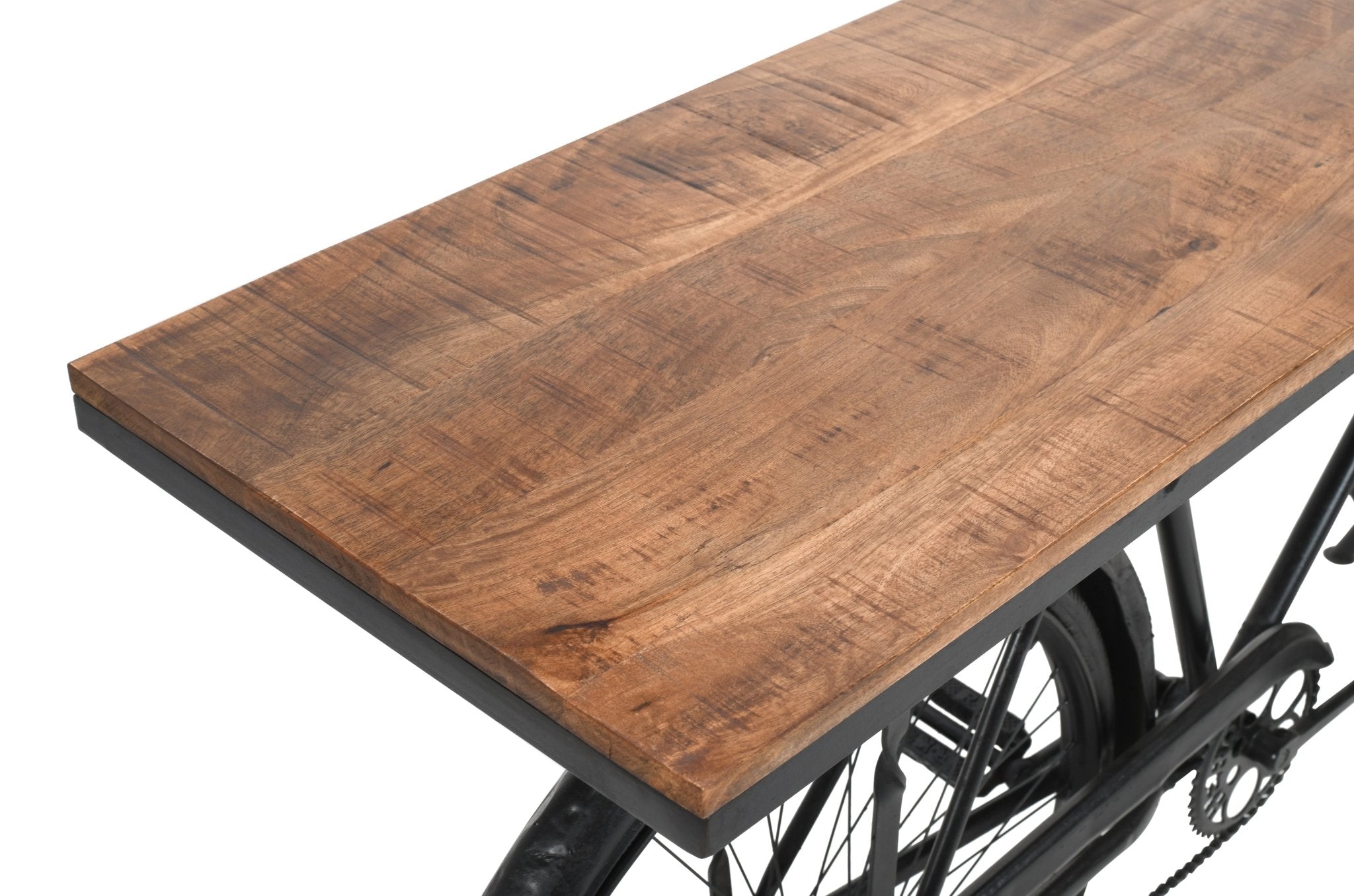 Console Industrial de Mesa para Bicicleta Vintage em Madeira e Metal - Vintahome