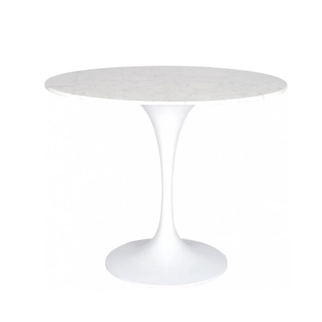 Mesa comedor Tuli blanca mármol blanco/negro Ø80 - 90 - 100 - 110 - 120 cm - Vintahome