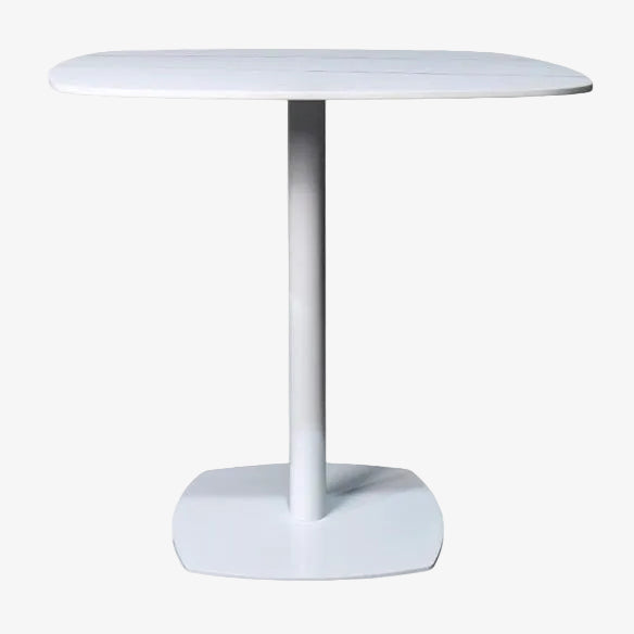 Tavolino da bar in acciaio bianco e pietra sinterizzata 70-80 cm Aranda