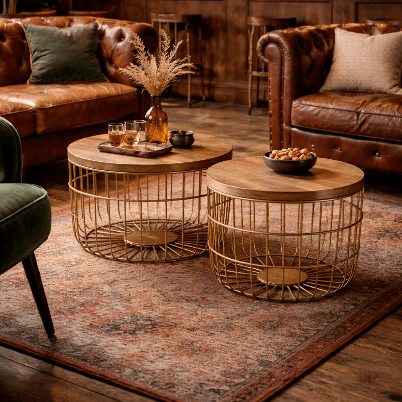 Mesa de centro industrial madera mango Tina - Vintahome