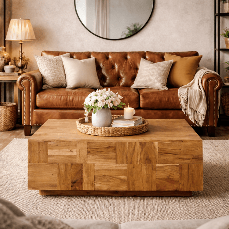 Tikk rechteckiger Couchtisch aus Holz – Vintahome