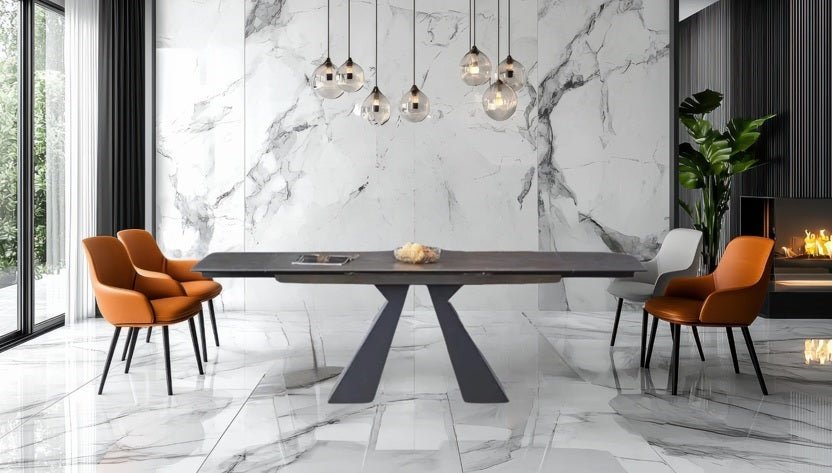 Table à manger extensible 160/240 cm en pierre frittée Luky