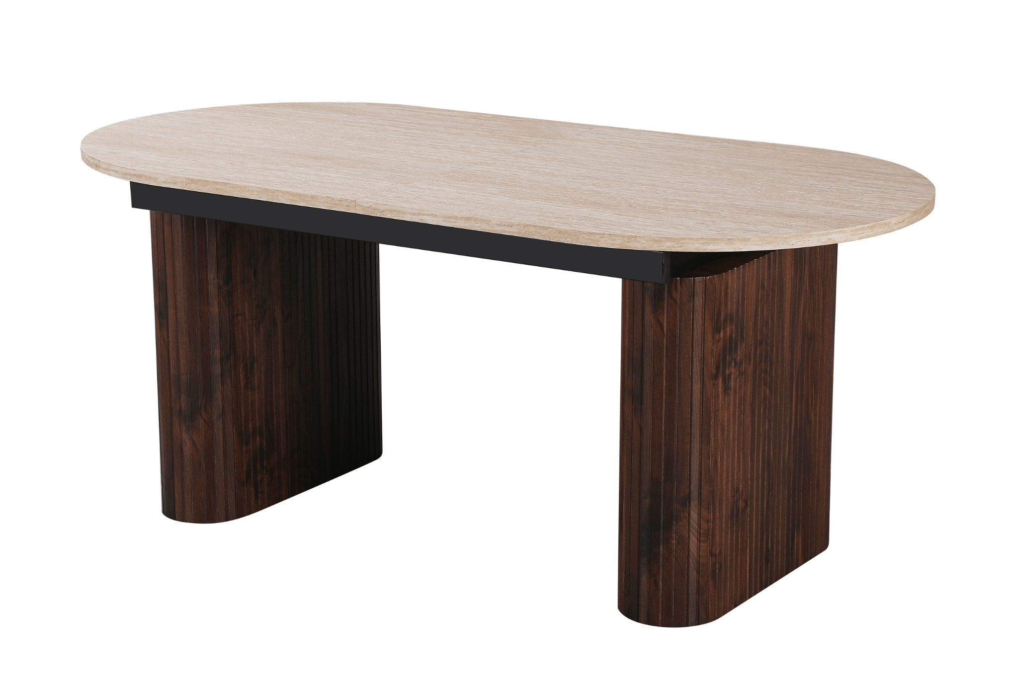 Mesa de comedor extensible ovalada Traventino - nogal 180 - 230 cm - Vintahome