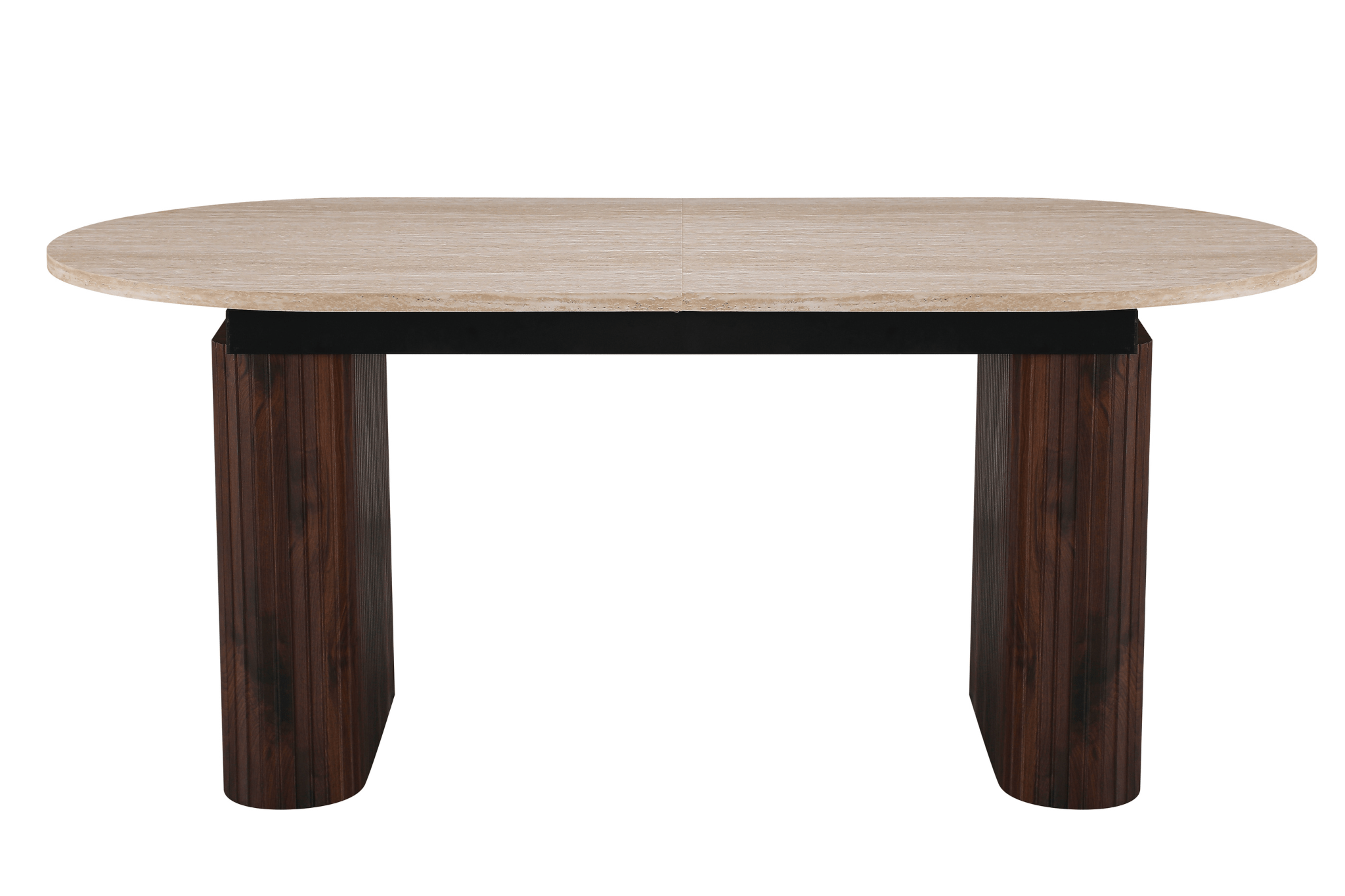 Mesa de comedor extensible ovalada Traventino - nogal 180 - 230 cm - Vintahome