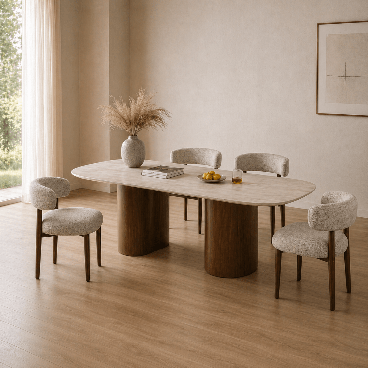 Mesa de comedor KORDA 200 en piedra sinterizada - Vintahome