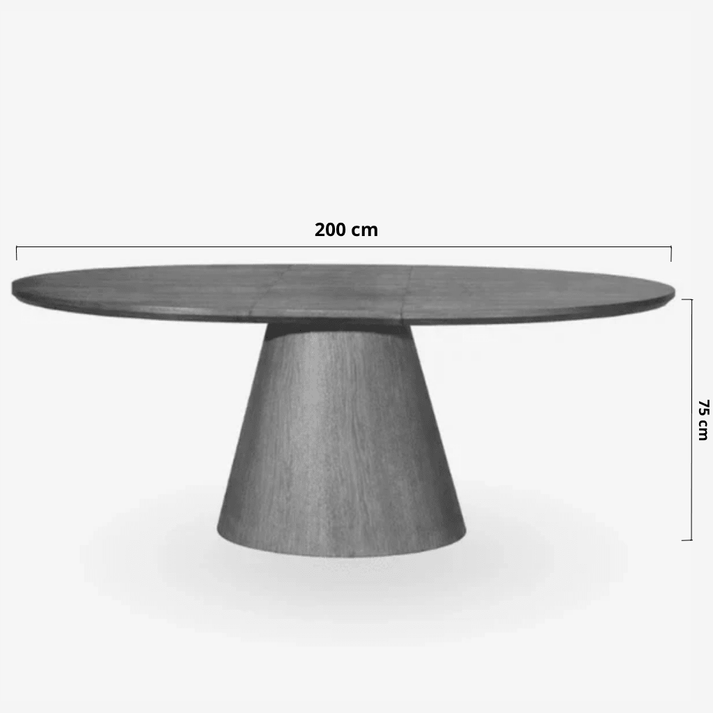 Mesa de jantar extensível oval 160–200 cm Eiran - Vintahome