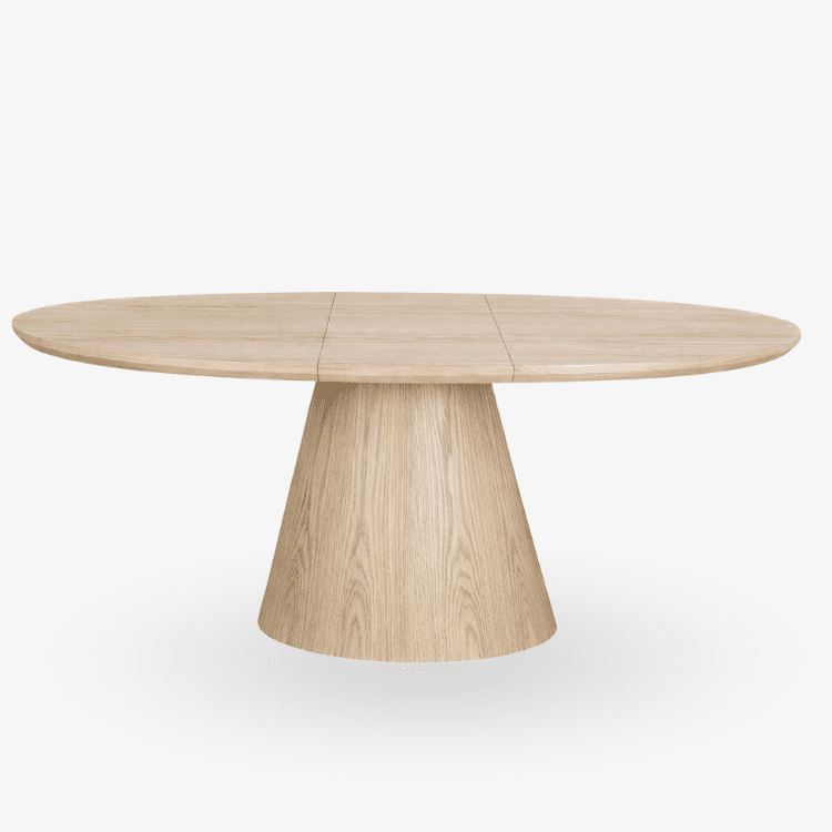 Mesa de comedor oval extensible de roble natural 160–200 cm EIRAN - Vintahome