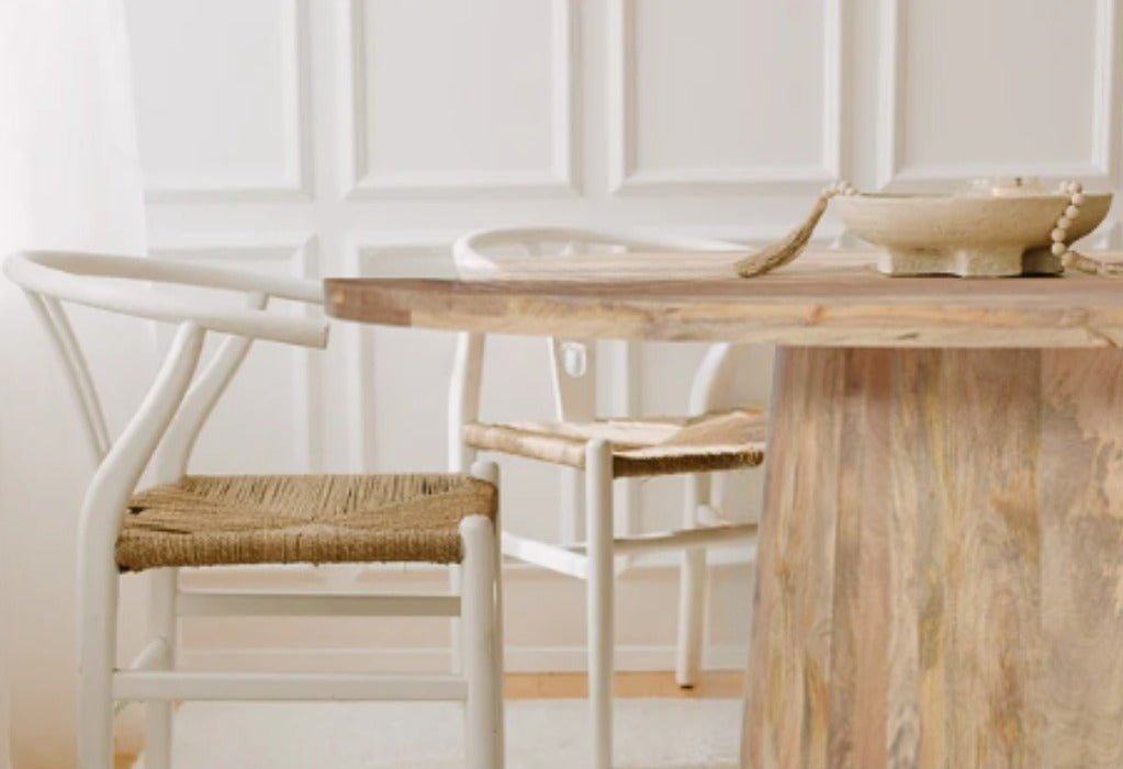 Mesa de jantar oval em madeira de manga Milano 220x110