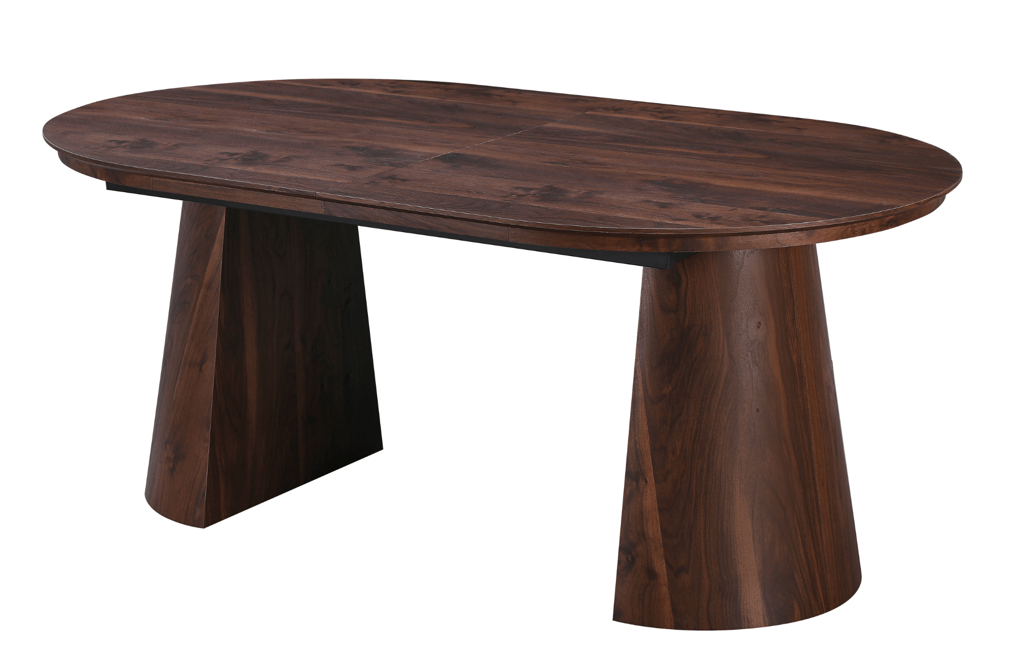 Mesa de comedor ovalada extensible 180 - 240 nogal - Vintahome