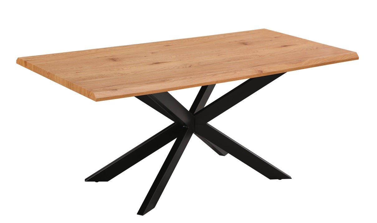 Conjunto de mesa de comedor rectangular 180 Palermo y 4 sillas de comedor apilable Maura