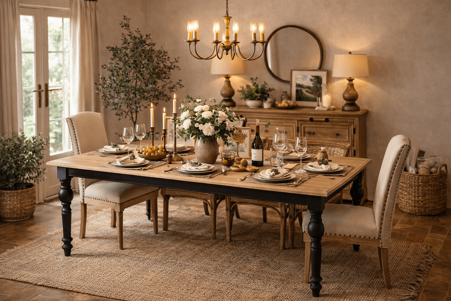 Mesa de comedor rectangular madera Netta - Vintahome