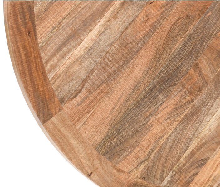 Mesa de comedor redonda de estilo industrial madera de mango Palco 140 - Vintahome