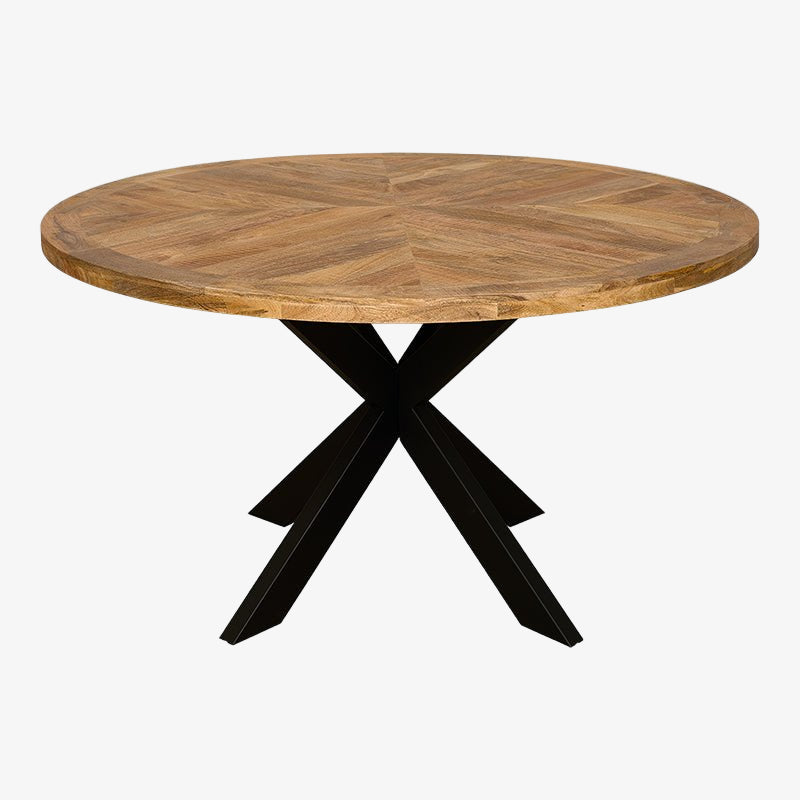 Mesa de comedor redonda de estilo industrial madera de mango Palco 140 - Vintahome