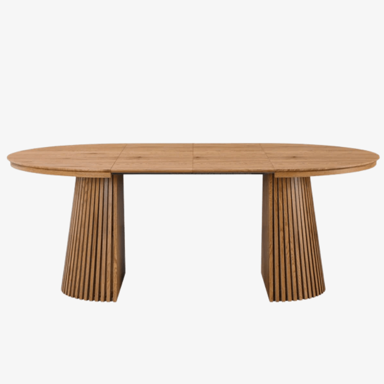 Table à manger ronde extensible 120 - 160 - 200cm Eleganza - Vintahome