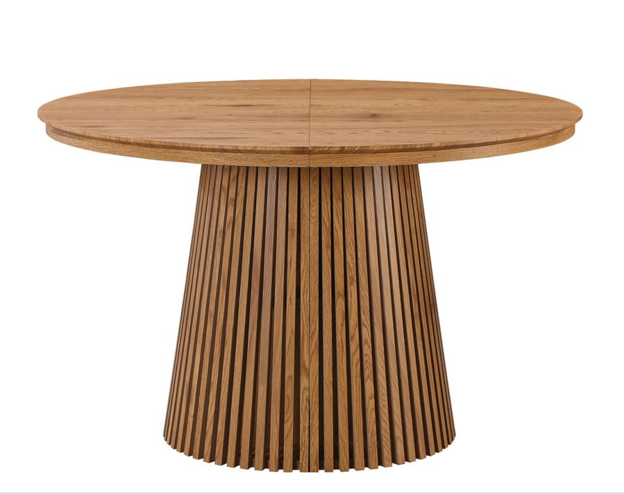 Mesa de comedor redonda extensible 120 - 160 - 200cm Eleganza roble - Vintahome
