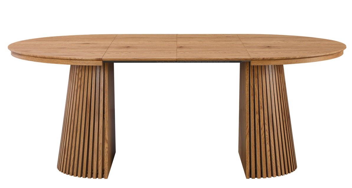 Mesa de comedor redonda extensible 120 - 160 - 200cm Eleganza roble - Vintahome