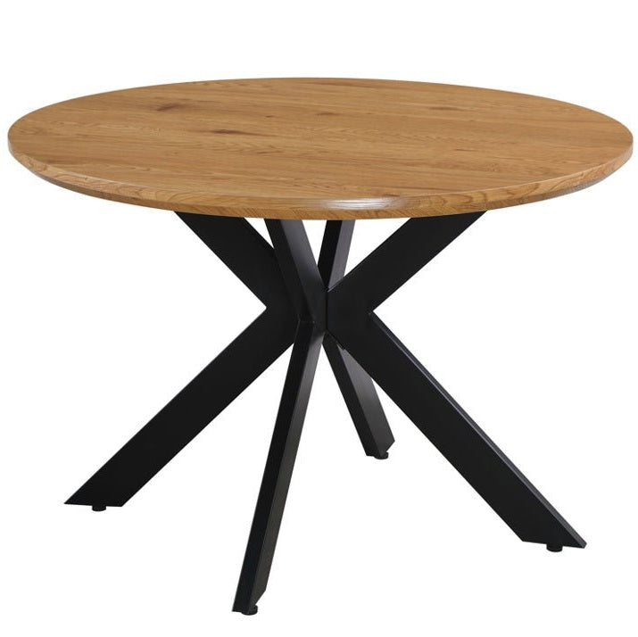 Conjunto de mesa de comedor redonda Ø110 Palermo y 4 sillas de comedor apilable Maura