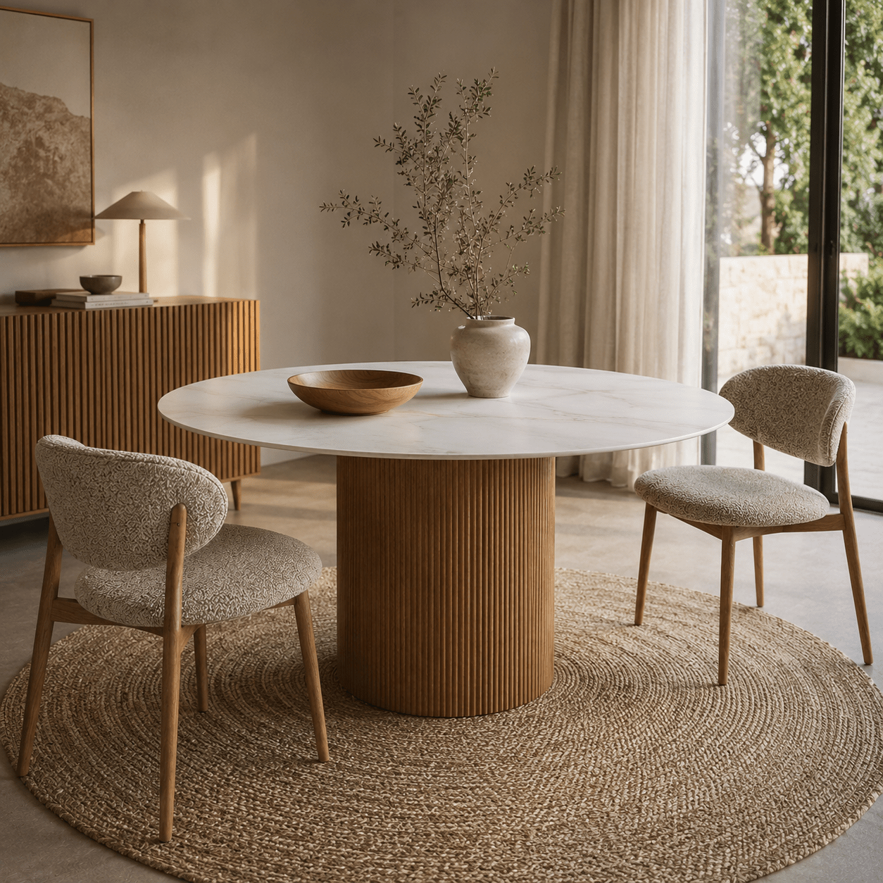 Mesa de comedor redonda Ø120 MAURICIO - Vintahome