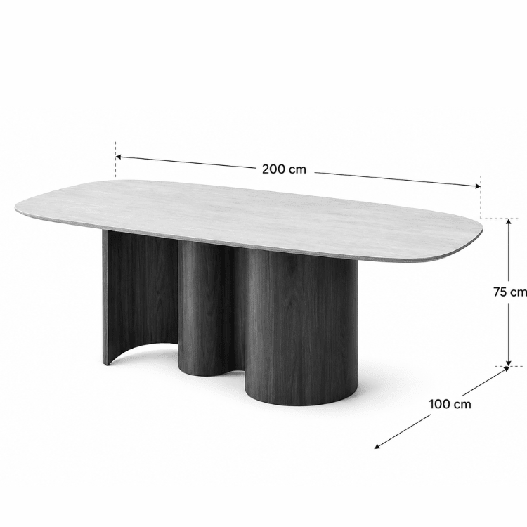 Mesa de Jantar Selene 200 – Pedra Sinterizada - Vintahome