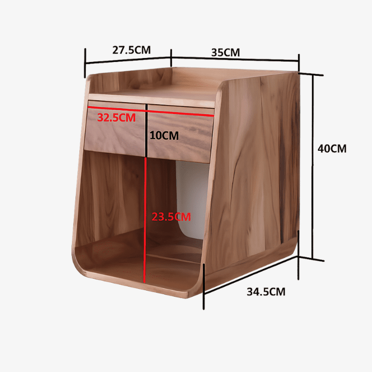 SURA nachtkastje in handgemaakt mangohout - Vintahome
