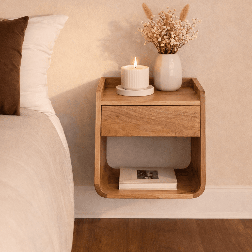 SURA Nachttisch aus handgefertigtem Mangoholz - Vintahome