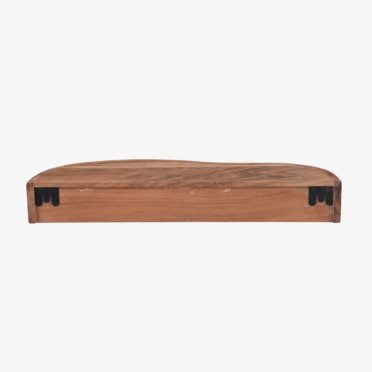 Mesilla flotante Nuba de madera maciza de acacia con cajón curvo 60 × 25 × 8 cm - Vintahome