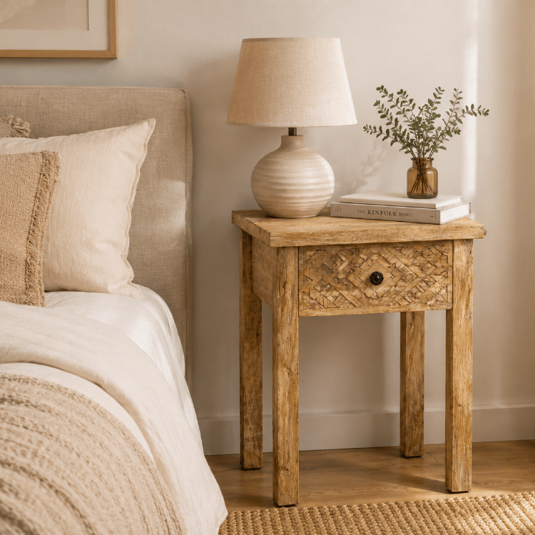 Mesita de noche vintage madera Colon - Vintahome
