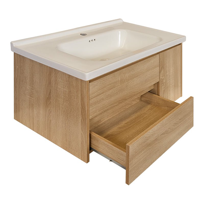 Mueble de baño 2 cajones y puerta con lavabo y espejo led 80x60 Kosmos - Vintahome