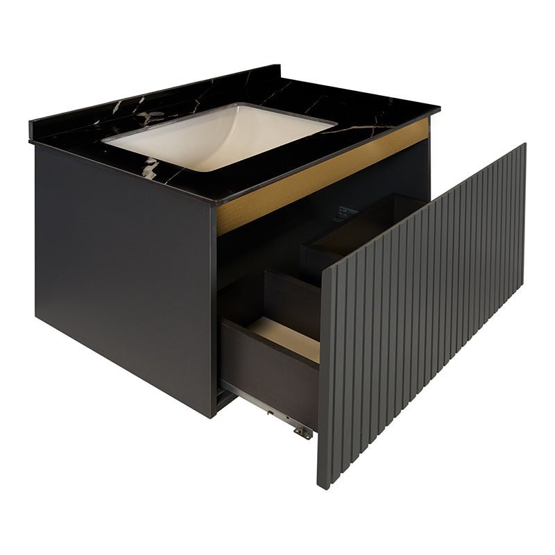 Mueble de baño 4 piezas 100 - 80 Olimpo lacado grafito - Vintahome