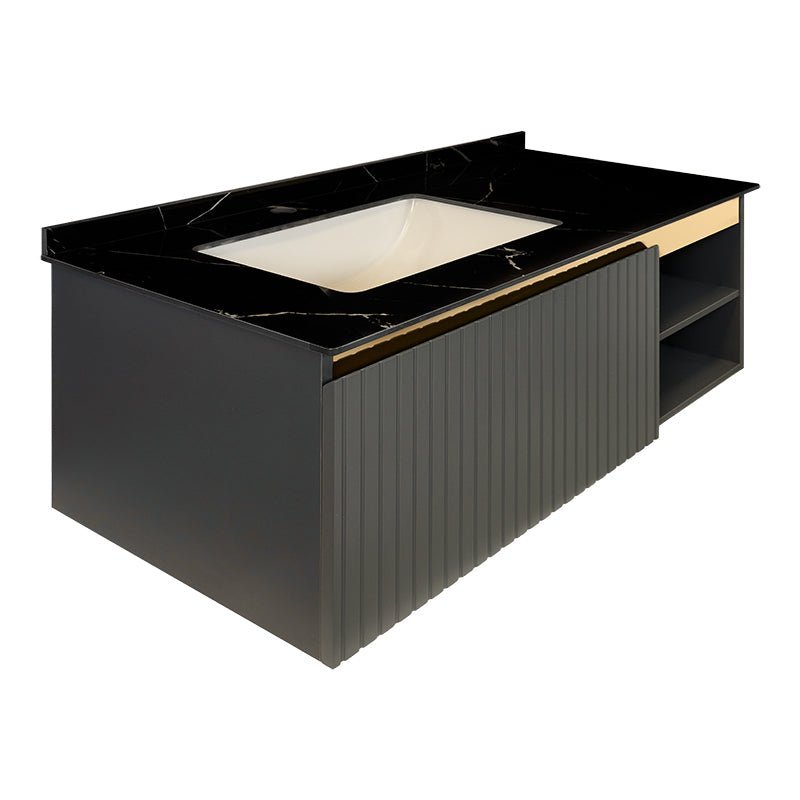 Mueble de baño 4 piezas 100 - 80 Olimpo lacado grafito - Vintahome