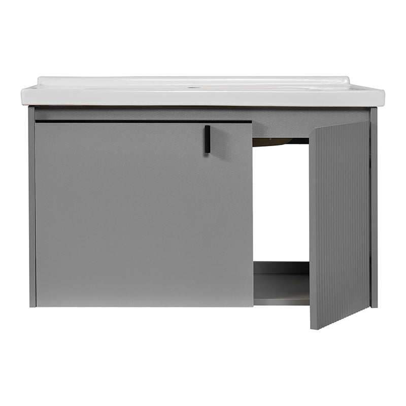 Mueble de baño con lavabo y mueble espejo 80 cm Carpio - Vintahome