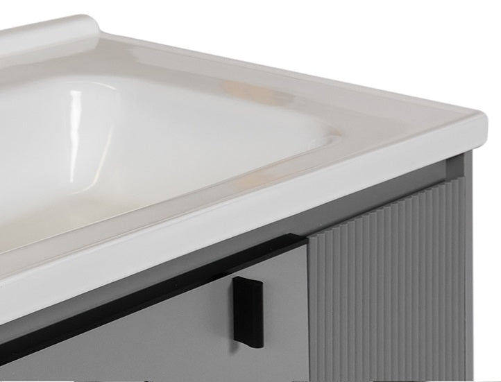 Mueble de baño con lavabo y mueble espejo 80 cm Carpio - Vintahome