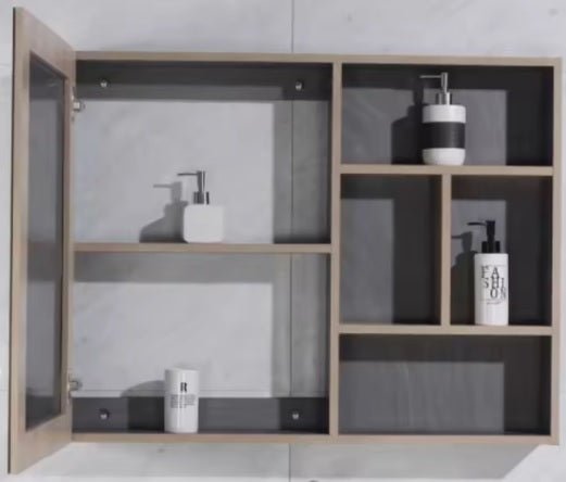 Mueble de baño con lavabo y mueble espejo 80 cm Linux - Vintahome