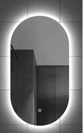 Mueble de baño lavabo pie piedra sinterizada y espejo led Salma