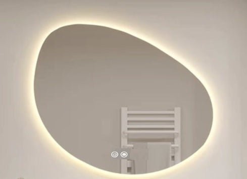 Mueble de baño madera 1 cajón con lavabo y espejo led Lendin 100cm - Vintahome