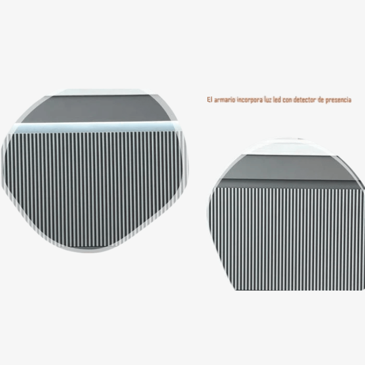 Mueble de baño madera 1 cajón con lavabo y espejo led Lendin 100cm - Vintahome