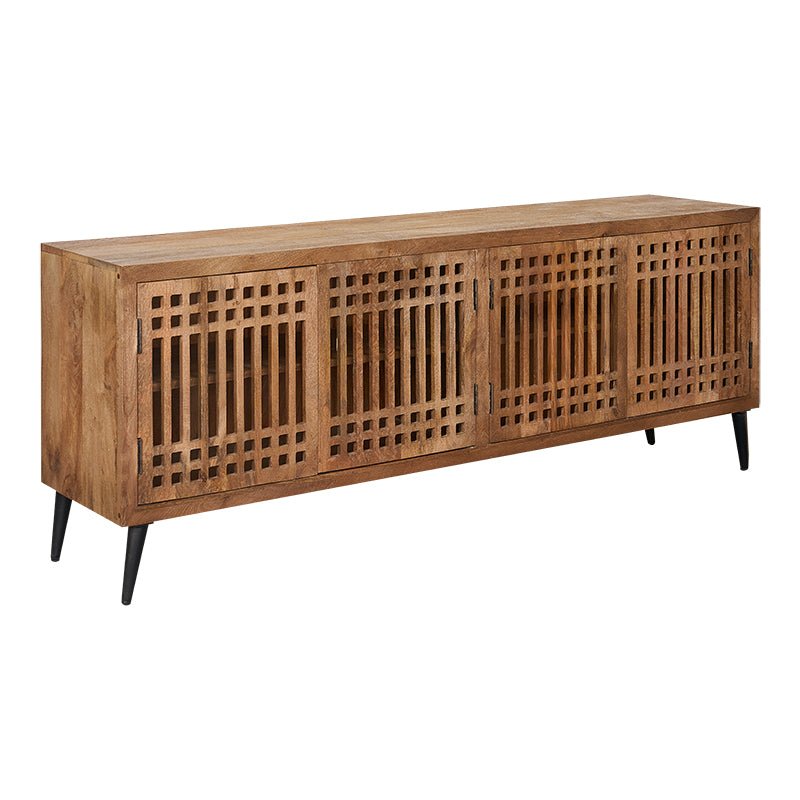 Meuble TV lattes en bois Japon