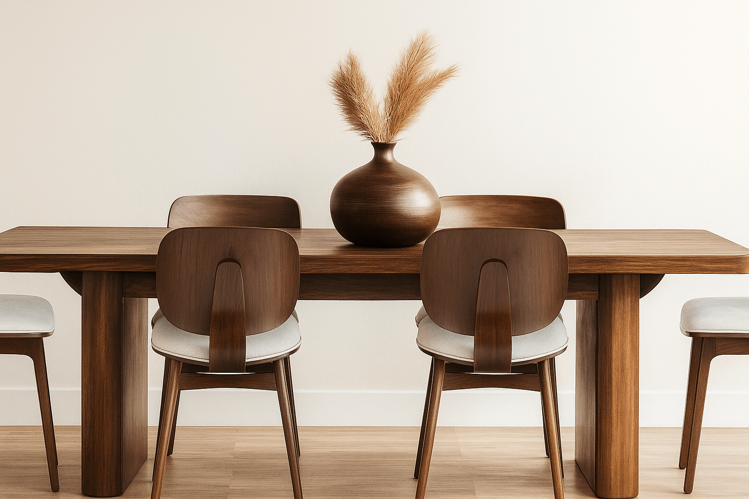 Pack 2 Silla de comedor de madera y tapizado Everly nogal - Vintahome