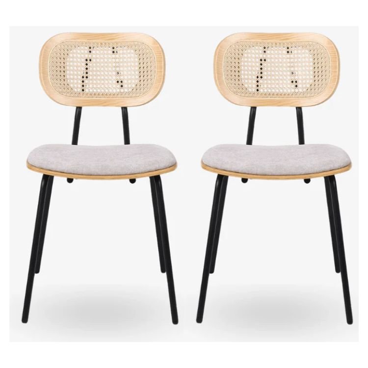 Pack 2 Silla de comedor madera y acero Alan - Vintahome