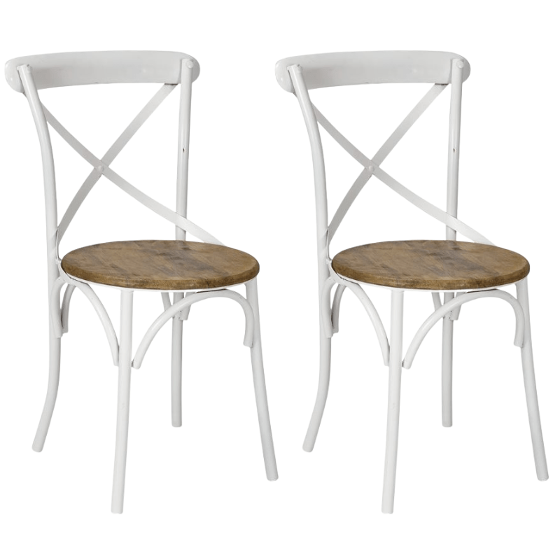 Pack 2 Silla de comedor Thomas metal asiento madera - Vintahome
