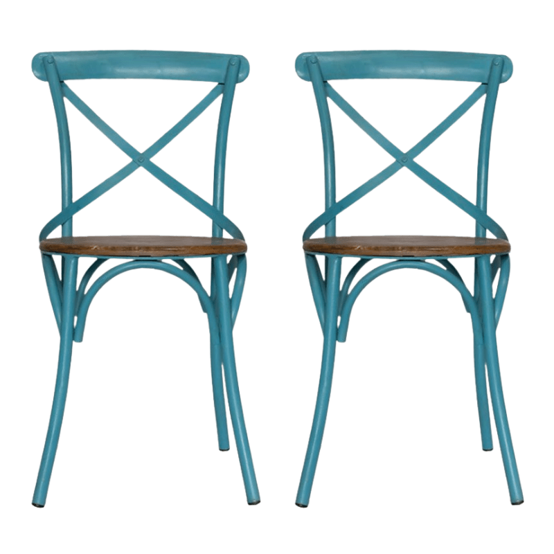 Pack 2 Silla de comedor Thomas metal asiento madera - Vintahome