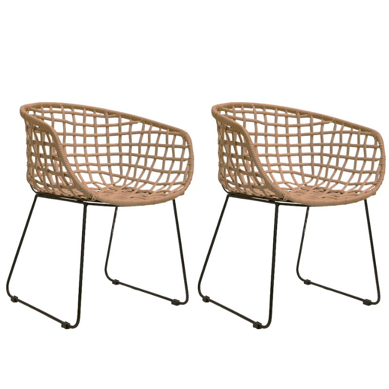 Pack 2 Silla Ratán acero Wilson - Vintahome